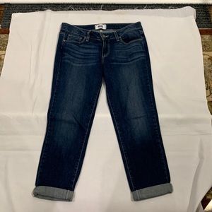 Paige Jimmy Jimmy cropped dark blue jeans